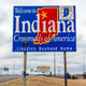 Welcome to the State of Indiana - Road sign along Interstate 70 towards St. Louis, MO